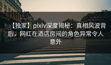 【独家】pixiv深度揭秘：真相风波背后，网红在酒店房间的角色异常令人意外