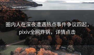 圈内人在深夜遭遇热点事件争议四起，pixiv全网炸锅，详情点击