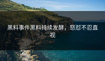 黑料事件黑料持续发酵，怒怼不忍直视