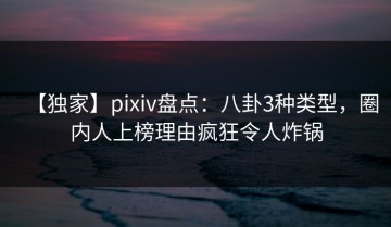 【独家】pixiv盘点：八卦3种类型，圈内人上榜理由疯狂令人炸锅