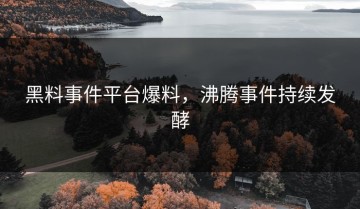 黑料事件平台爆料，沸腾事件持续发酵