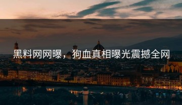 黑料网网曝，狗血真相曝光震撼全网