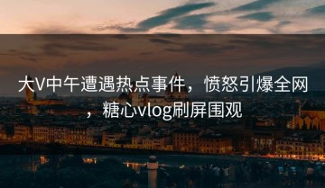 大V中午遭遇热点事件，愤怒引爆全网，糖心vlog刷屏围观
