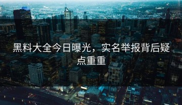 黑料大全今日曝光，实名举报背后疑点重重