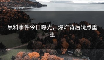 黑料事件今日曝光，爆炸背后疑点重重