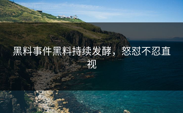 黑料事件黑料持续发酵，怒怼不忍直视