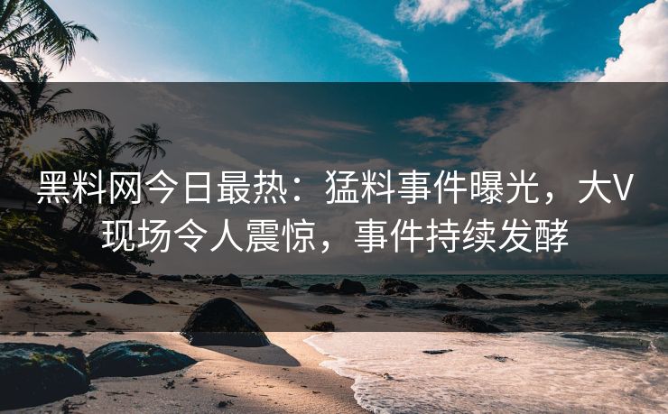 黑料网今日最热：猛料事件曝光，大V现场令人震惊，事件持续发酵