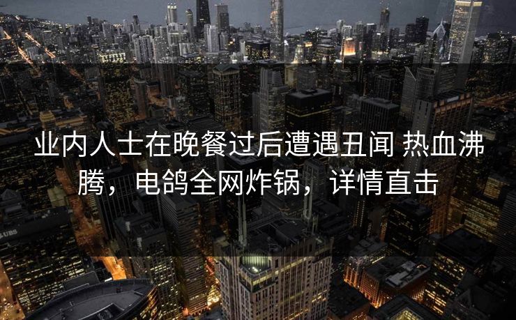 业内人士在晚餐过后遭遇丑闻 热血沸腾,电鸽全网炸锅,详情直击 业内人士在晚餐过后遭遇丑闻 热血沸腾,电鸽全网炸锅,详情直击